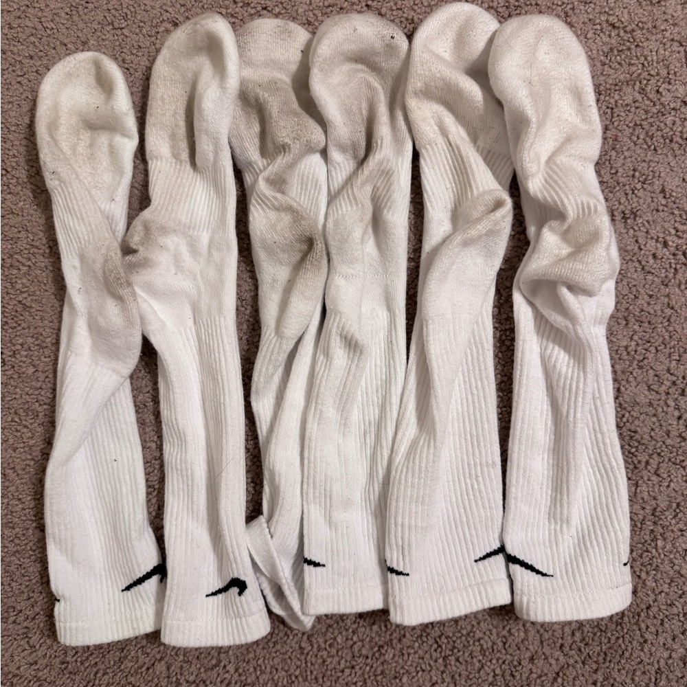 3 Pairs Nike Dri-Fit White Crew Socks Men XL 12-15